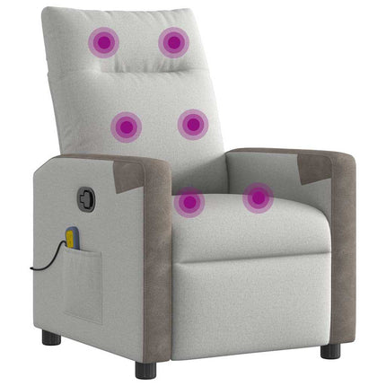 Massagefåtölj molngrå tyg