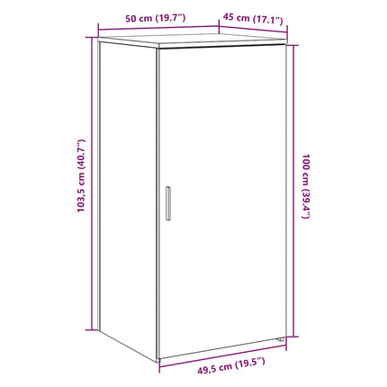 Förvaringsskåp sonoma ek 50x45x103,5 cm konstruerat trä