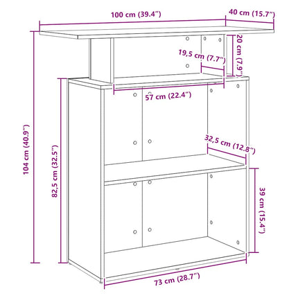 Receptionsdisk betonggrå 100x40x104 cm konstruerat trä