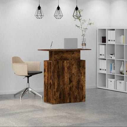 Receptionsdisk rökfärgad ek 100x40x104 cm konstruerat trä