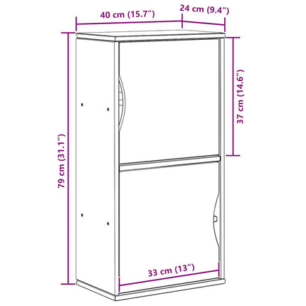 Sidoskåp ODDA 40x24x79 cm massivt trä furu