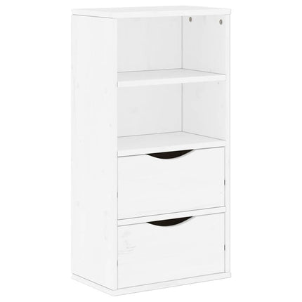 Sidoskåp med lådor "ODDA" vit 40x24x79 cm massiv furu