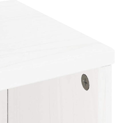 Sidoskåp med lådor "ODDA" vit 40x24x79 cm massiv furu