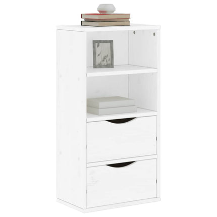Sidoskåp med lådor "ODDA" vit 40x24x79 cm massiv furu