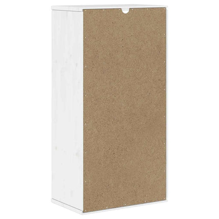 Sidoskåp med låda "ODDA" vit 40x24x79 cm massiv furu