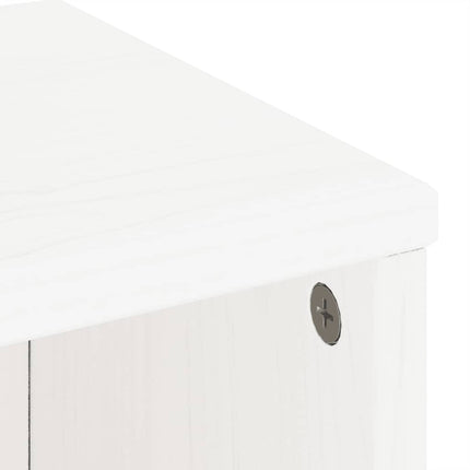 Sidoskåp med låda "ODDA" vit 40x24x79 cm massiv furu