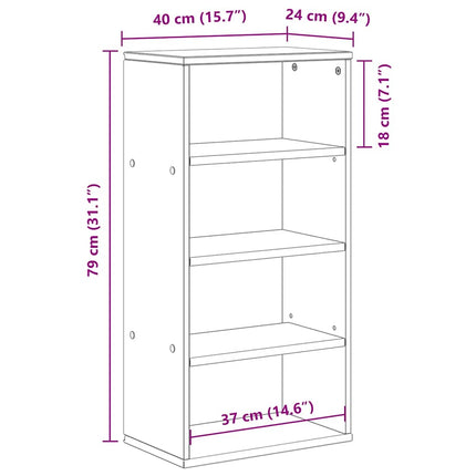 Sidoskåp ODDA vit 40x24x79 cm massivt trä furu