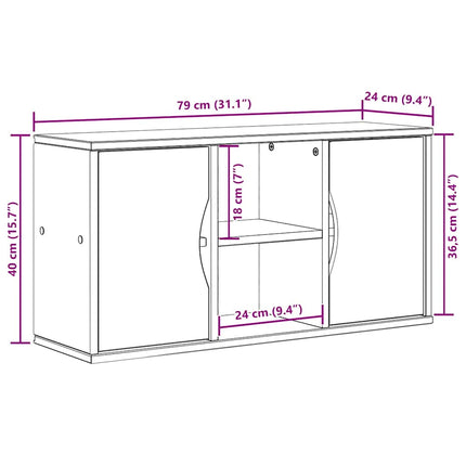 TV-bänk "ODDA" 79x24x40 cm massiv furu