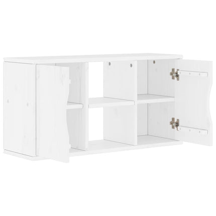 TV-bänk "ODDA" vit 79x24x40 cm massiv furu