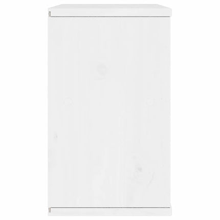 TV-bänk med låda "ODDA" vit 79x24x40 cm massiv furu