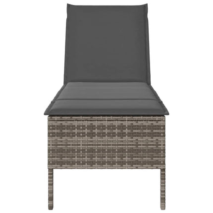 Solstol med dyna grå 55x200x44cm konstrotting