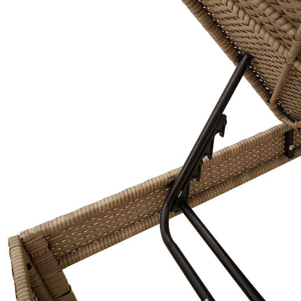 Solstol med dyna beige 55x200x44cm konstrotting