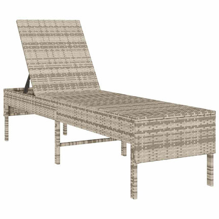 Solstol med dyna ljusgrå 55x200x44cm konstrotting