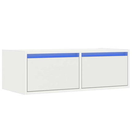 Tv-bänk med LED-belysning vit 75x35,5x25 cm
