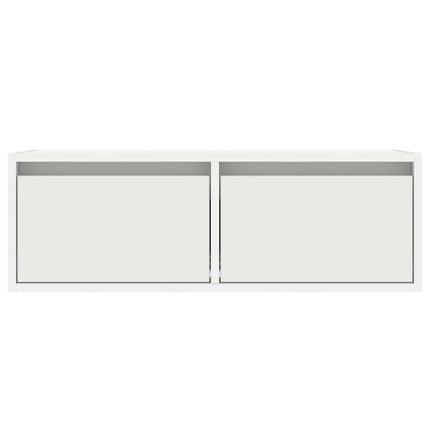 Tv-bänk med LED-belysning vit 75x35,5x25 cm