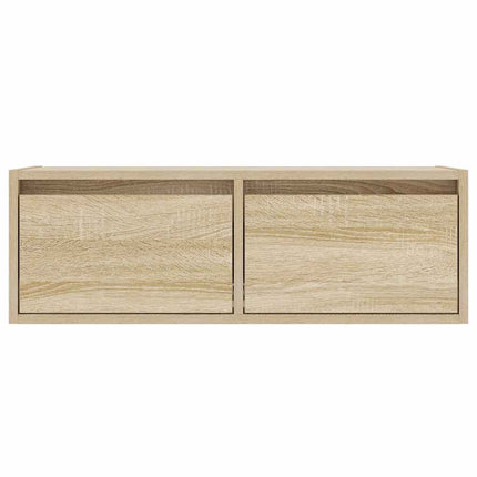 Tv-bänk med LED-belysning sonoma ek 75x35,5x25 cm
