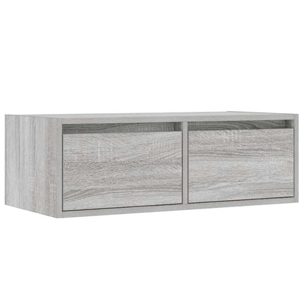 Tv-bänk med LED-belysning grå sonoma 75x35,5x25 cm