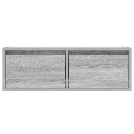 Tv-bänk med LED-belysning grå sonoma 75x35,5x25 cm