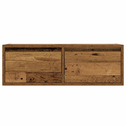 Tv-bänk med LED-belysning åldrat trä 75x35,5x25 cm