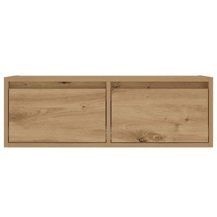 Tv-bänk med LED-belysning artisan ek 75x35,5x25 cm