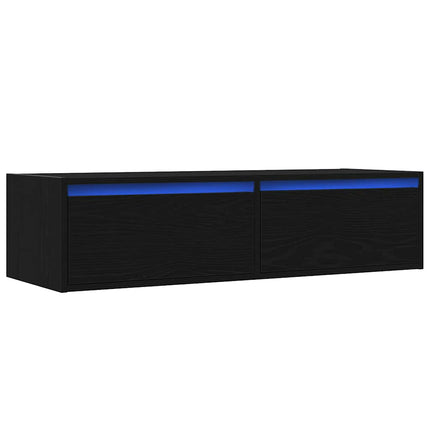 Tv-bänk med LED-belysning svart 100X35,5x25 cm