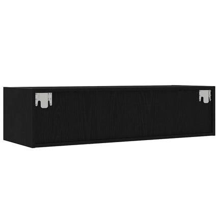 Tv-bänk med LED-belysning svart 100X35,5x25 cm