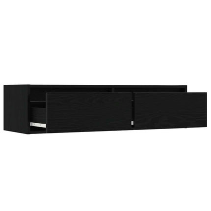 Tv-bänk med LED-belysning svart 100X35,5x25 cm