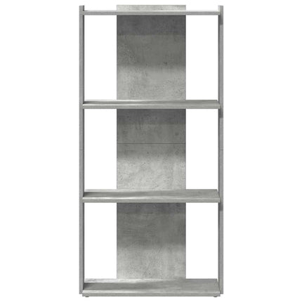 Bokhylla 3 hyllplan betonggrå 60x30x120 cm konstruerat trä