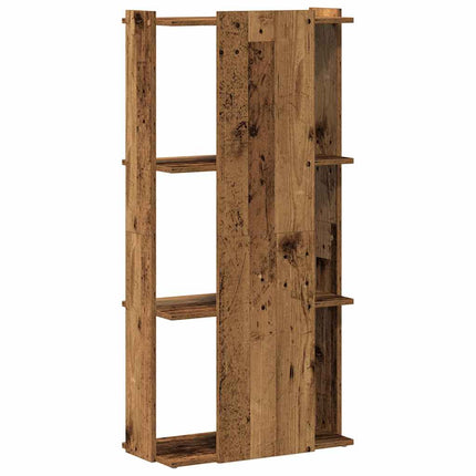 Bokhylla 3 hyllplan åldrat trä 60x30x120 cm konstruerat trä