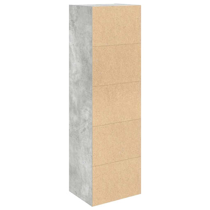 Bokhylla betonggrå 31x24x102 cm konstruerat trä