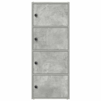 Bokhylla betonggrå 40x24x102 cm konstruerat trä