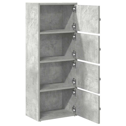 Bokhylla betonggrå 40x24x102 cm konstruerat trä