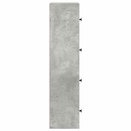 Bokhylla betonggrå 40x24x102 cm konstruerat trä