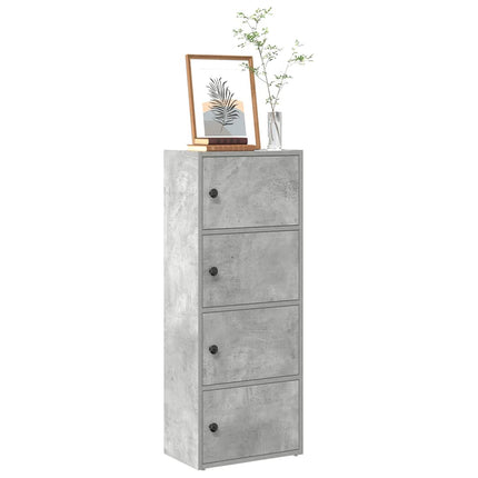 Bokhylla betonggrå 40x24x102 cm konstruerat trä