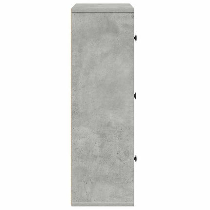 Bokhylla betonggrå 60x24x76,5 cm konstruerat trä
