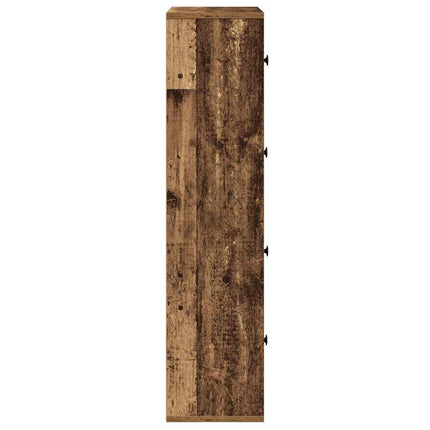 Bokhylla åldrat trä 60x24x101,5 cm konstruerat trä