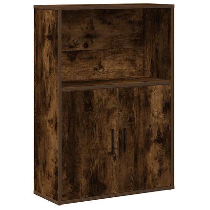 Bokhylla rökfärgad ek 60x24x85 cm konstruerat trä