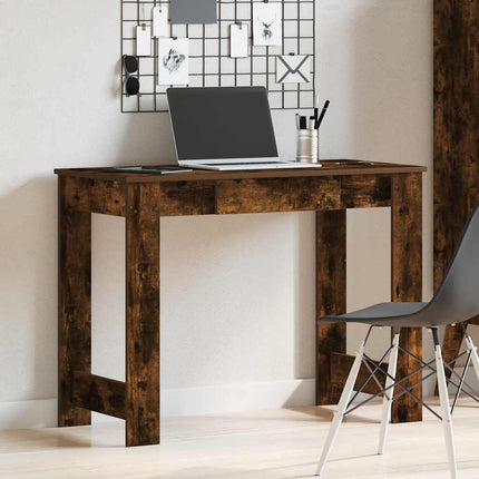 Skrivbord rökfärgad ek 100x45x75 cm konstruerat trä