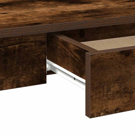Skrivbord rökfärgad ek 100x45x75 cm konstruerat trä