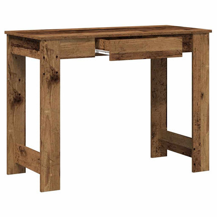 Skrivbord åldrat trä 100x45x75 cm konstruerat trä
