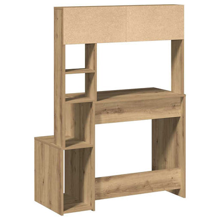 Skrivbord med hyllor artisan ek 100x45x140 cm konstruerat trä