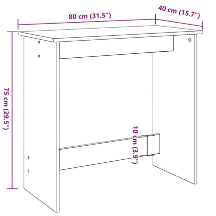Skrivbord åldrat trä 80x40x75 cm konstruerat trä