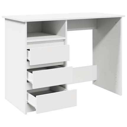 Skrivbord vit 102x50x75 cm konstruerat trä