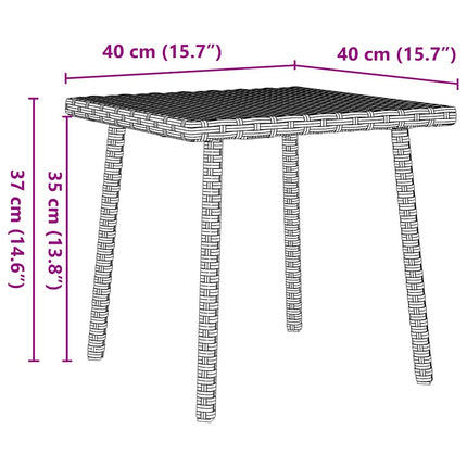 Soffbord för trädgården rektangulärt ljusgrå 40x40x37 cm