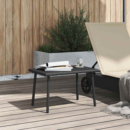 Soffbord för trädgården rektangulärt svart 60x40x37 cm