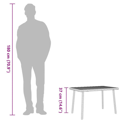 Soffbord för trädgården rektangulärt svart 60x40x37 cm
