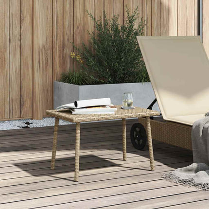 Soffbord för trädgården rektangulärt beige 60x40x37 cm