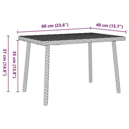 Soffbord för trädgården rektangulärt ljusgrå 60x40x37 cm