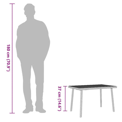 Soffbord för trädgården rektangulärt ljusgrå 60x40x37 cm