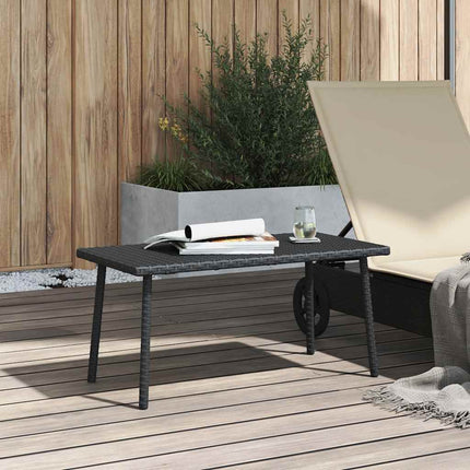 Soffbord för trädgården rektangulärt svart 80x40x37 cm